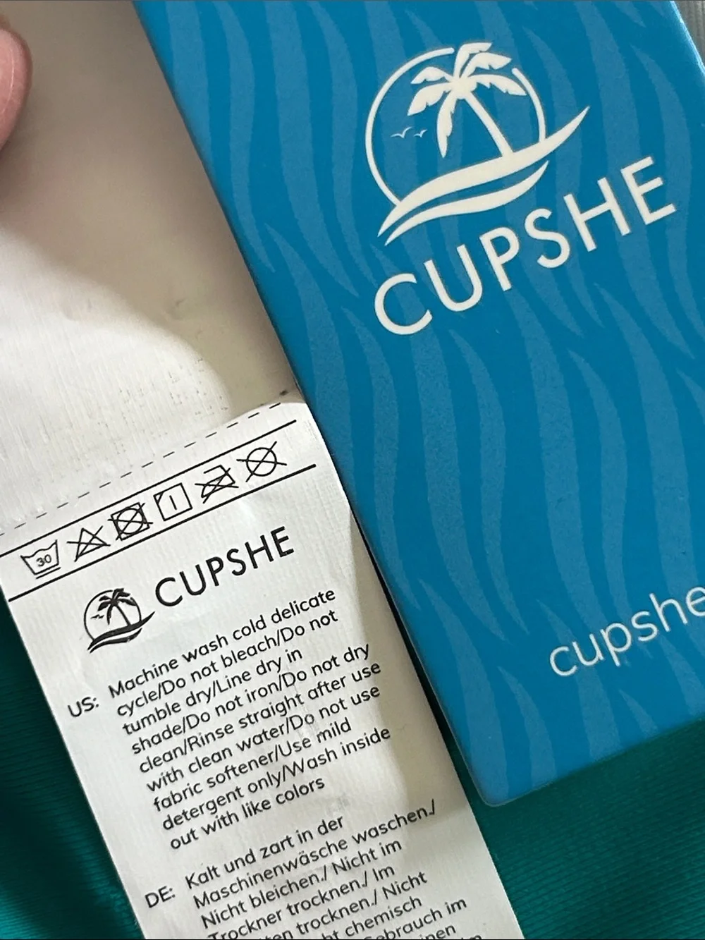 ⭐️NWT!⭐️Cupshe Turquoise Swimsuit w Ruching Sz L w Measurements